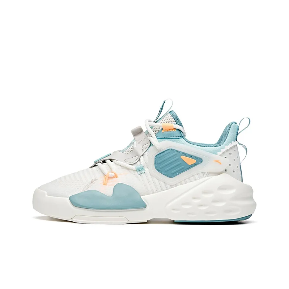 Anta Bastard Non-slip Lightweight Mid-Top Skateboard Shoes Men's White Blue Green