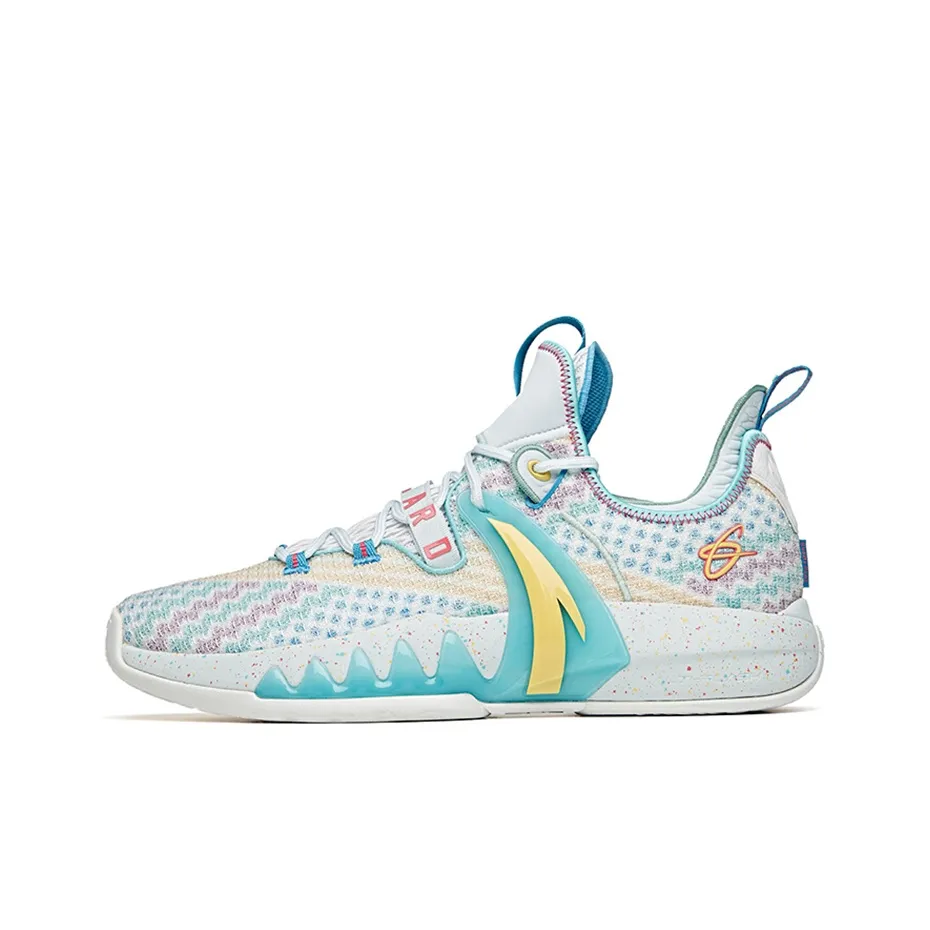 Anta GH2 'Easter' Anti-Slip Wear-Resistant Low-Top Basketball Shoes Gray Blue Yellow