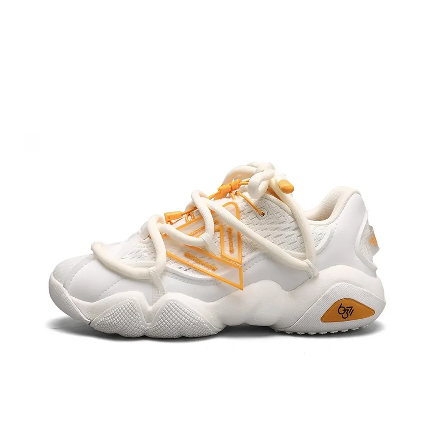 PEAK State Pole 6371 Slip Resistant Cushioning Wear Resistant Low Top Casual Shoes Men's Super Light White Orange