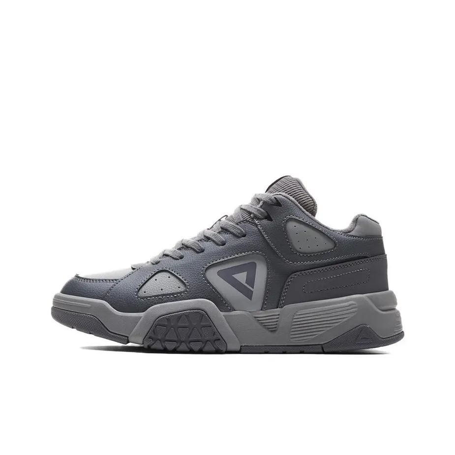 PEAK Star Stone Skateboard Shoes Unisex Mid Top Paloma Gray