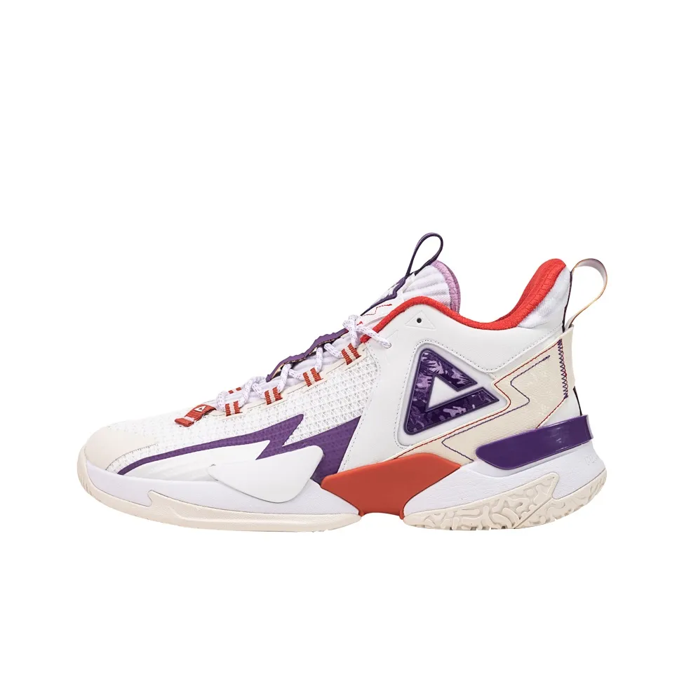 PEAK Basketball Shoes Men's Mid Top Baymax/Light Purple