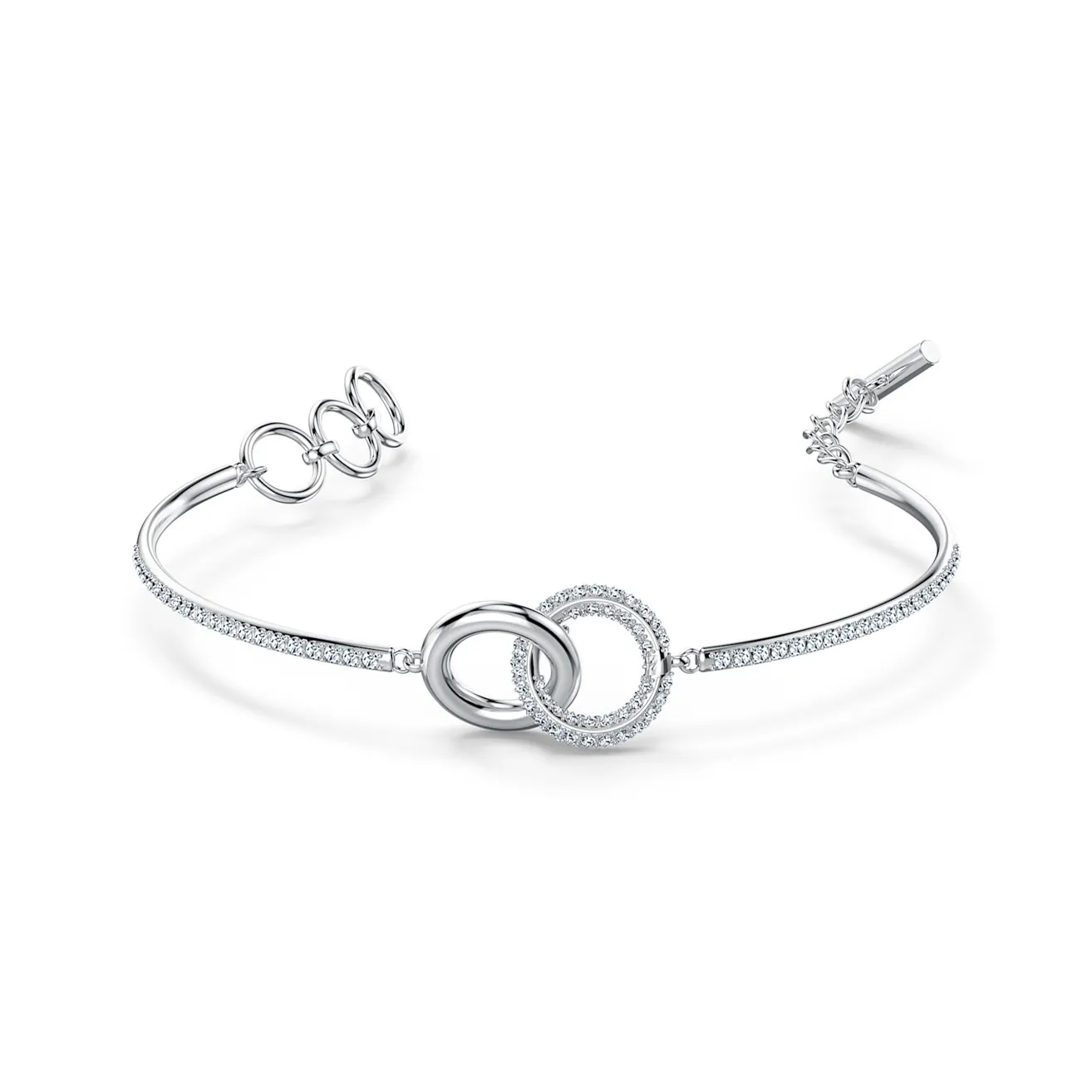 Swarovski Stone Bangles Women's White Gold Plated