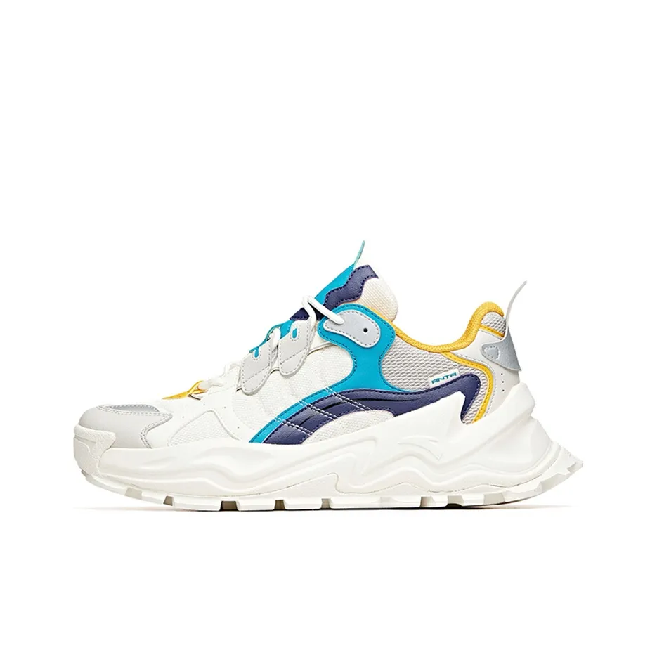 ANTA Life Collection Sizzling Амортизация Низкий Топ Толстая Подошва Мужские Кроссовки Белый Серый Синий