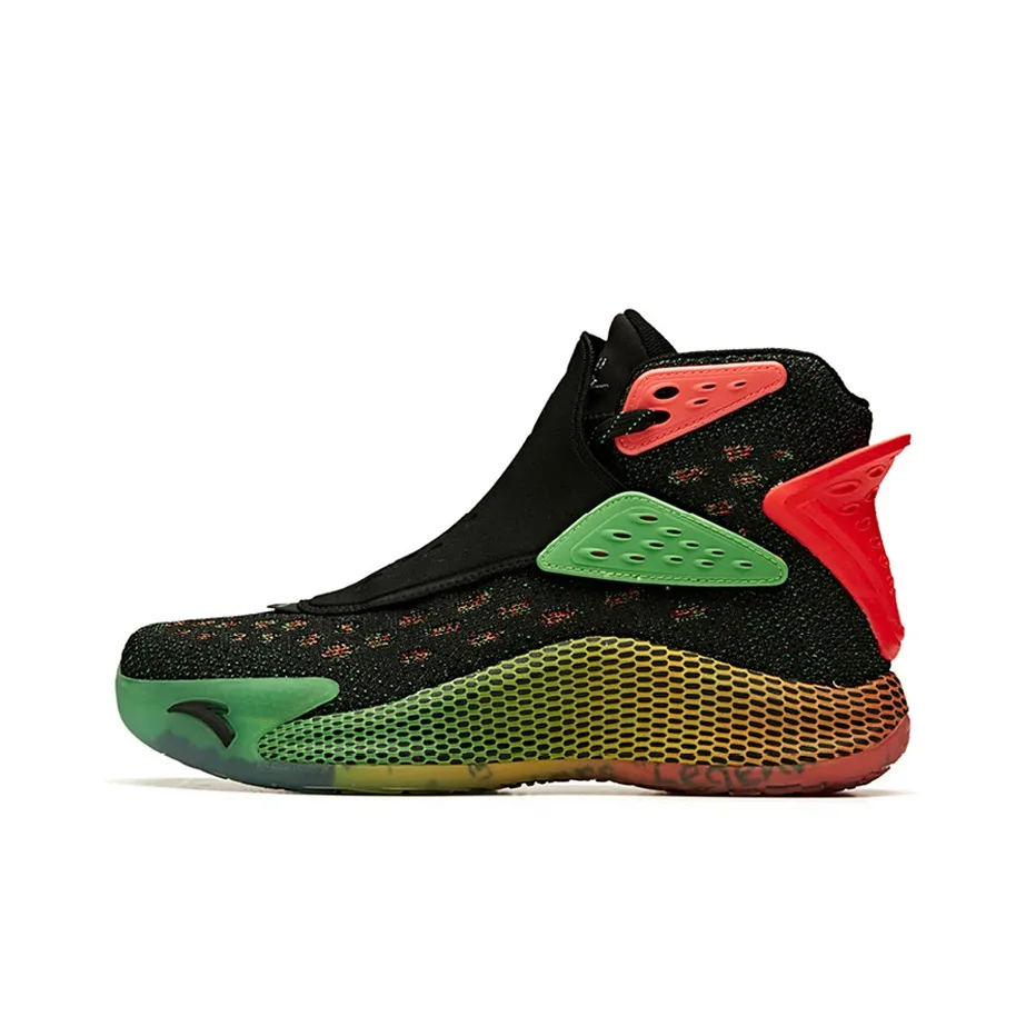 Anta KT5 KT 5 'Reggae' Anti Slip Wear Resistant High Top Basketball category Shoes Men's Black Green