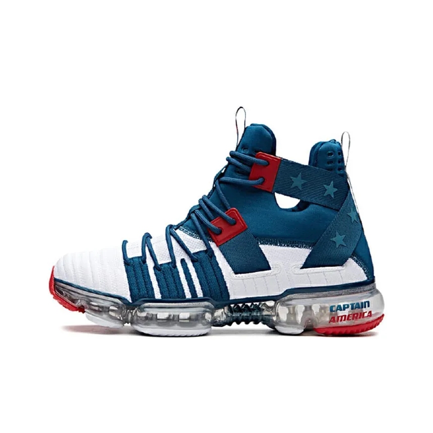 MARVEL x Anta SEEED Амортизация противоскользящий легкий высокий топ беговые кроссовки мужской синий белый красный