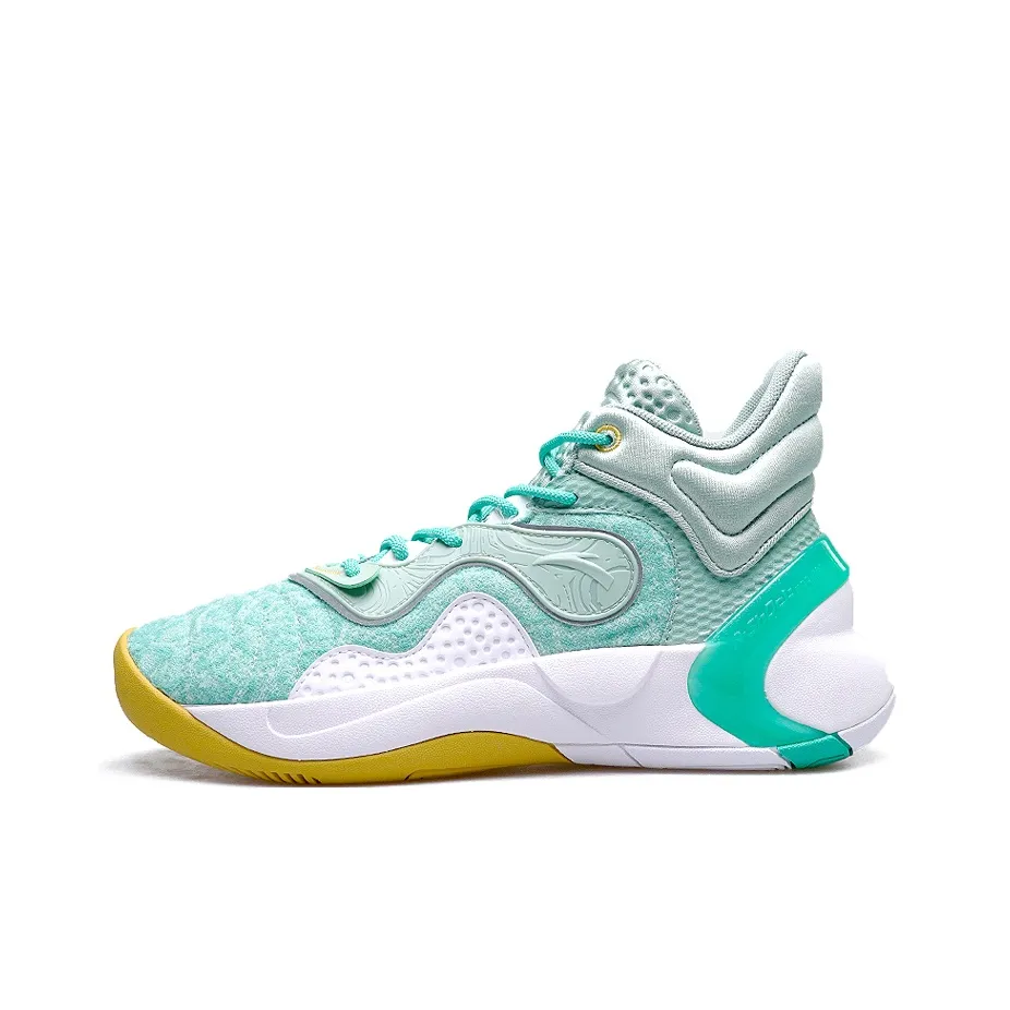 ANTA Basketball Shoes Men's Mid Top White/Straw Gray/Green