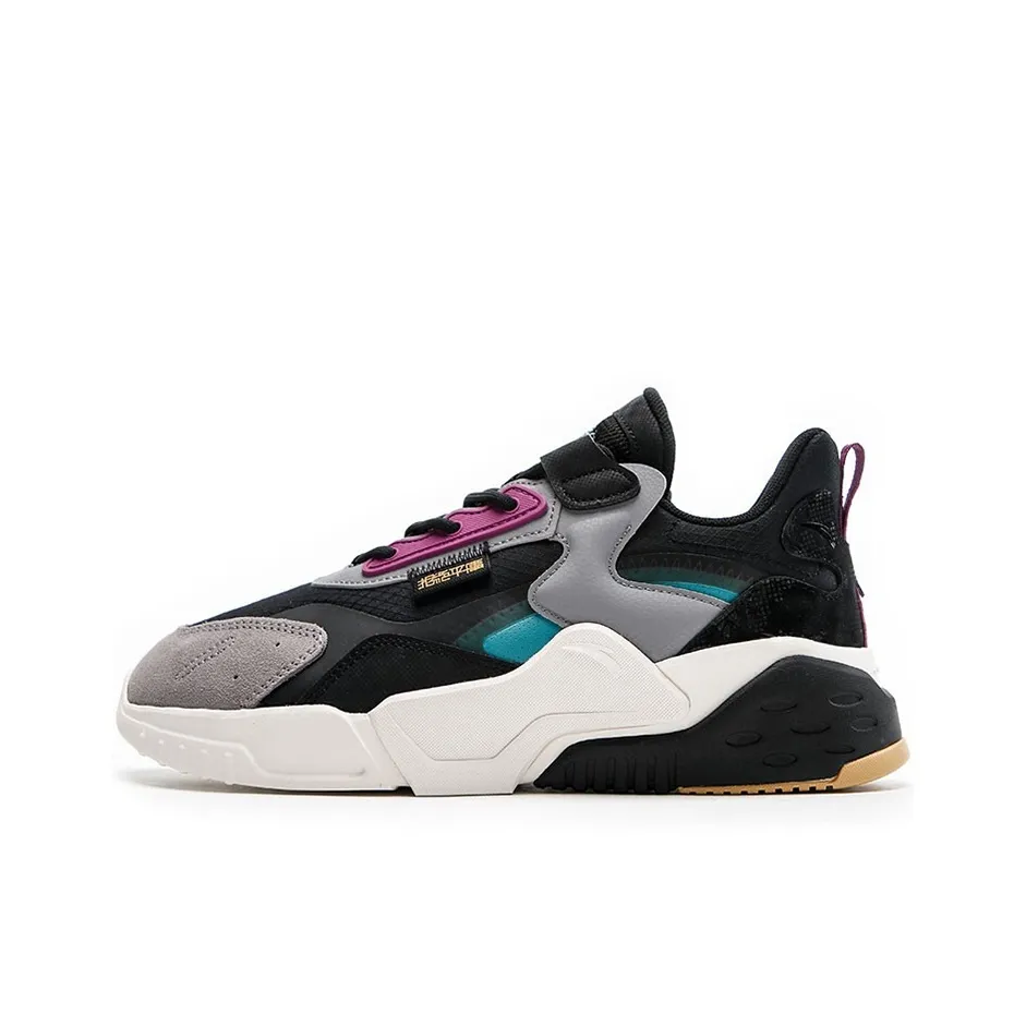 Anta Rubik's Cube Anti-Slip Wear-Resistant Low-Top Chunky Sneakers Men's Black Gray