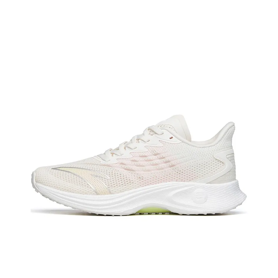 Anta MACH 2.0 Shock Absorbers Slip Resistant, Abrasion Resistant, Breathable Low Top Running Shoes Women's Ivory White