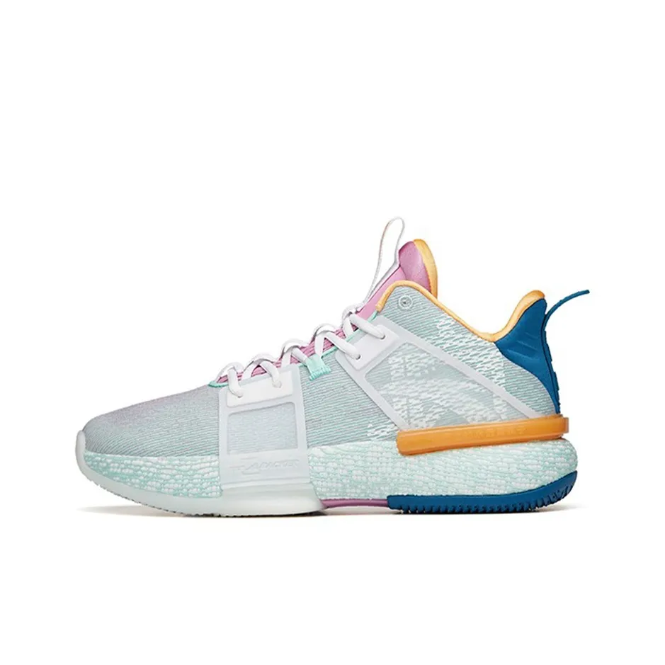 ANTA Impact 1 Basketball Shoes Men's Mid Top Porcelain Green/Pink Purple
