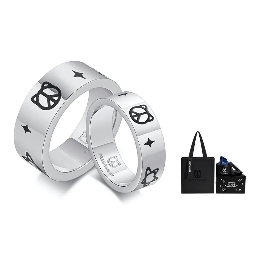 PEACE & CAT Кольца из титановой стали унисекс