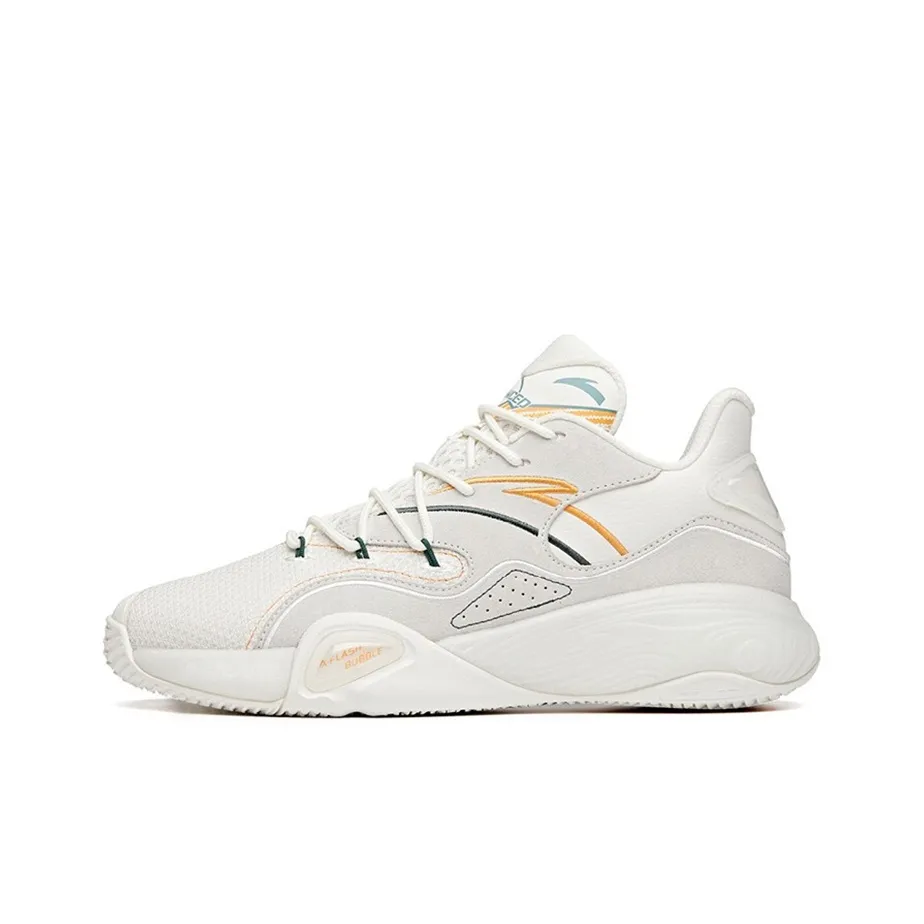 Anta A Flash Bubble 1.0 Anti Slip Wear Resistant Low Top Performance Basketball Shoes Men's White Gray