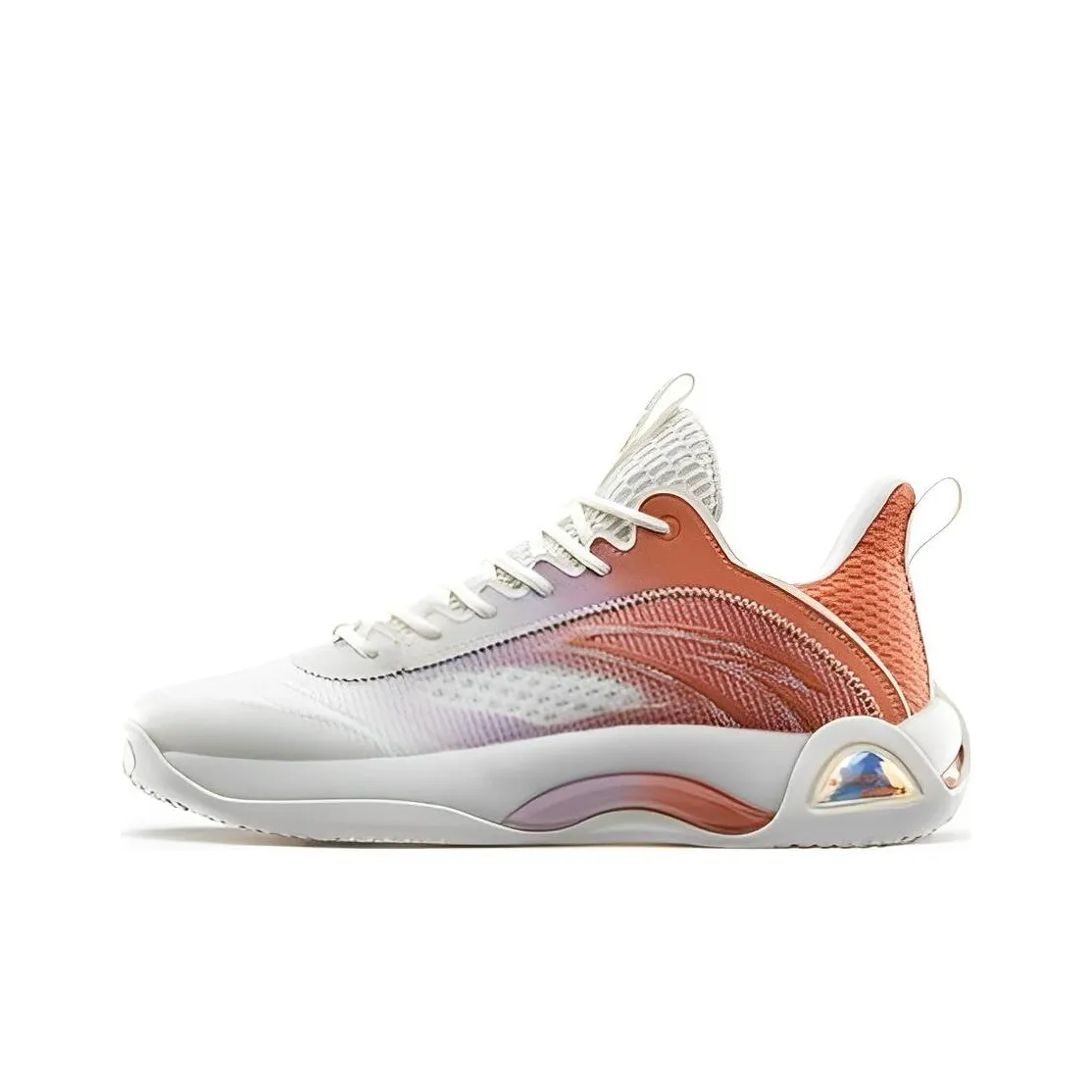 Anta Cement Bubble 2.0 Slip Resistant Low Top Basketball Shoes Men's White Purple Orange