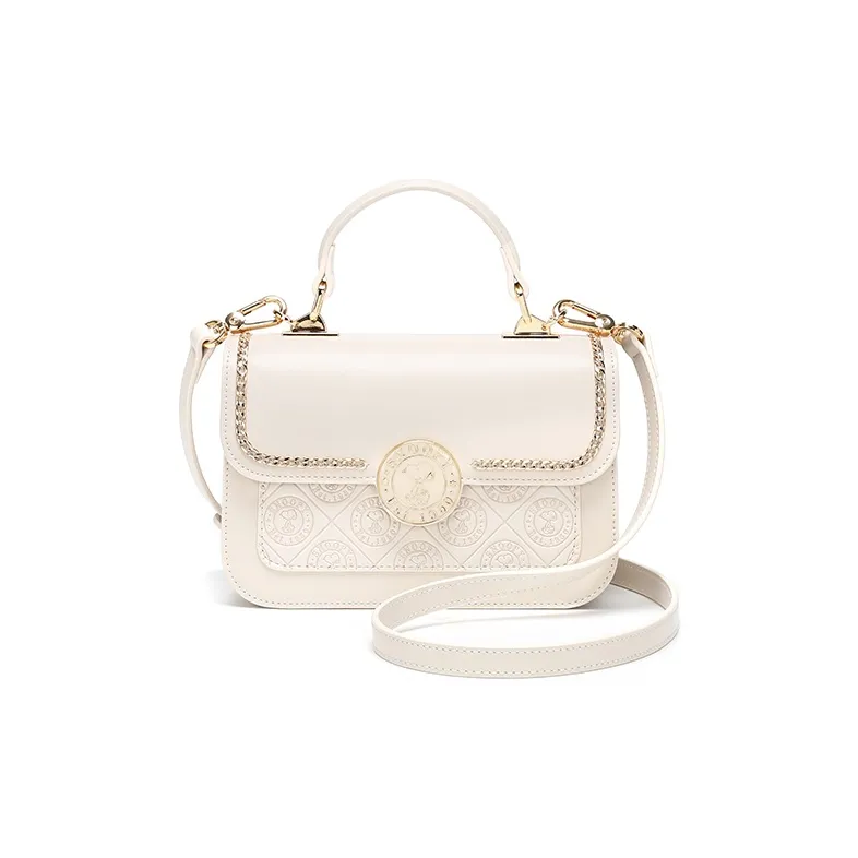 SNOOPY PU (полиуретан) Сумка через плечо Сумка Маленькая Женская Экрю