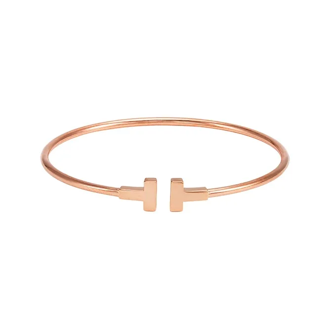 TIFFANY & CO. T 18K Rose Gold Bangles Unisex