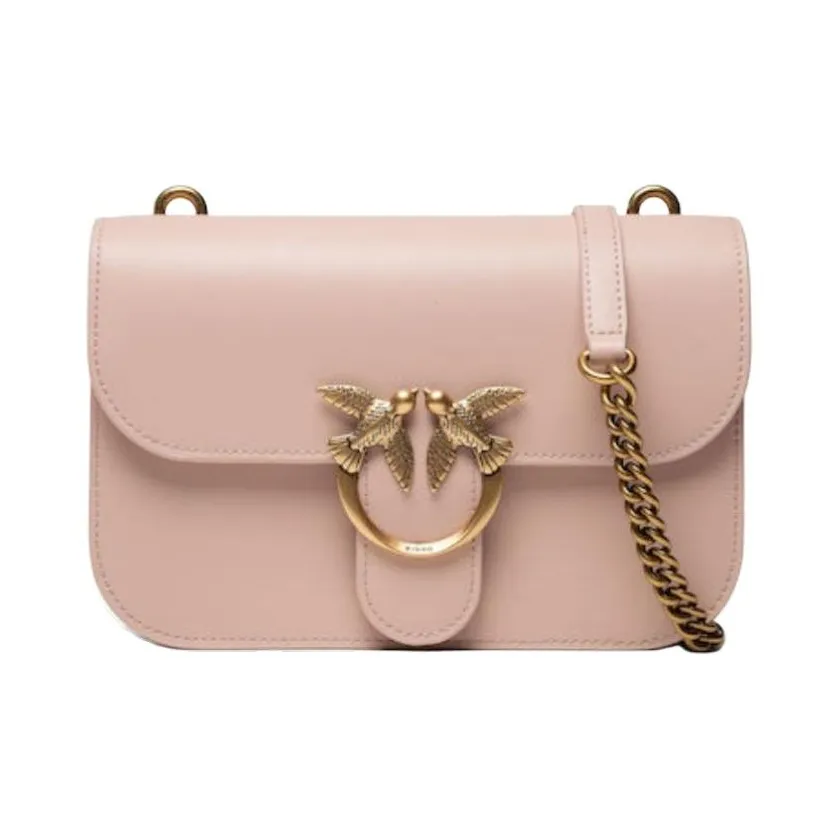 PINKO Bell Simply Series Sheepskin Shoulder Bag Crossbody Bag Women's Pink