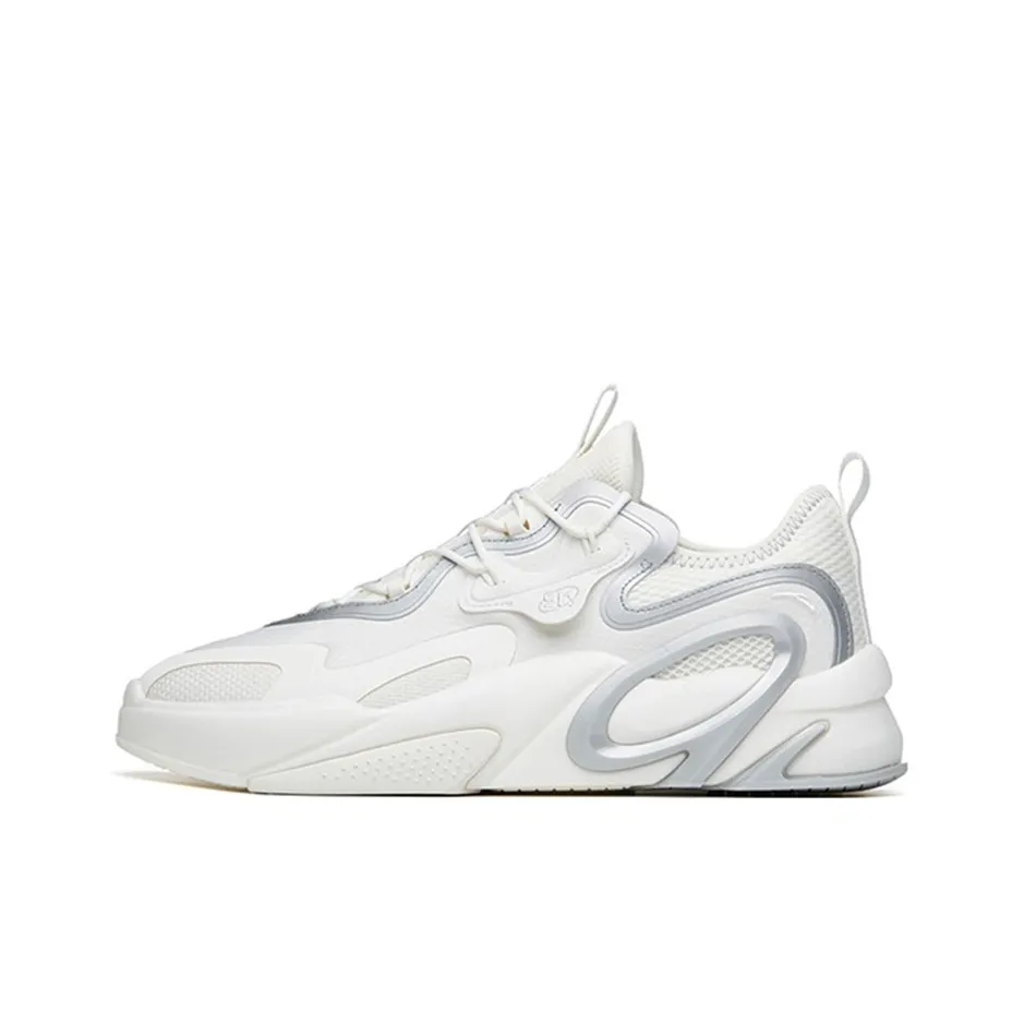 Anta AT91 Slip-Resistant Cushioning Wear-Resistant Low-Top Skateboard Shoes Men's White Silver
