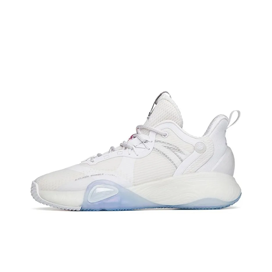 Anta Bubble Bomb Anti Slip Wear Resistant Low Top Basketball Shoes Ivory White