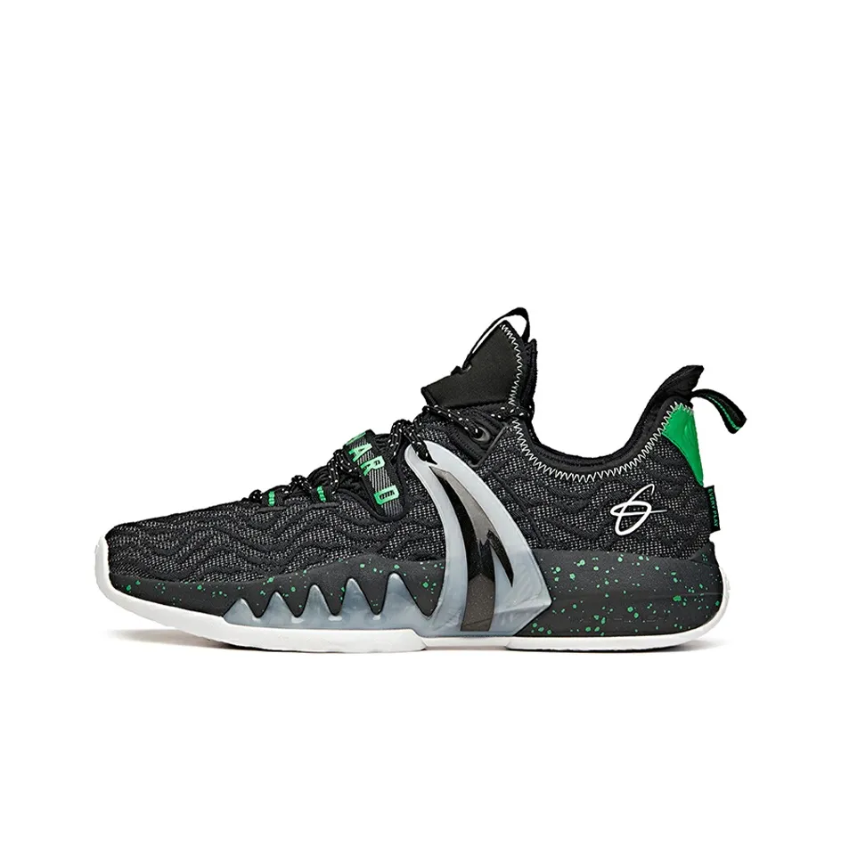 Anta GH2 'Away' Anti-Slip Wear-Resistant Low-Top Basketball Shoes Black Green