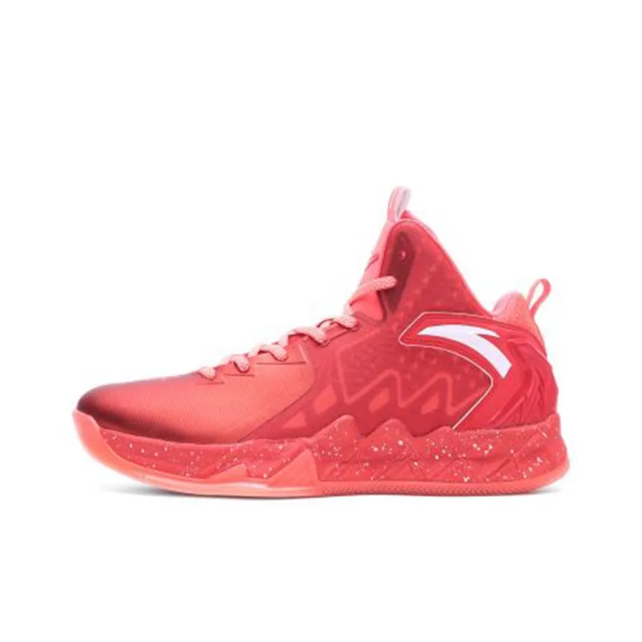 ANTA KT2 Амортизаторы Slip-resistant и устойчивые к истиранию Высокие баскетбольные кроссовки для мужчин красные и розовые