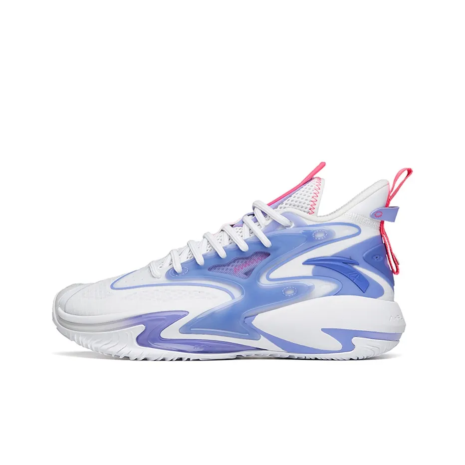 Anta Berserk 3 Anti-Slip Wear-Resistant High-Top Basketball Shoes Men's White Purple