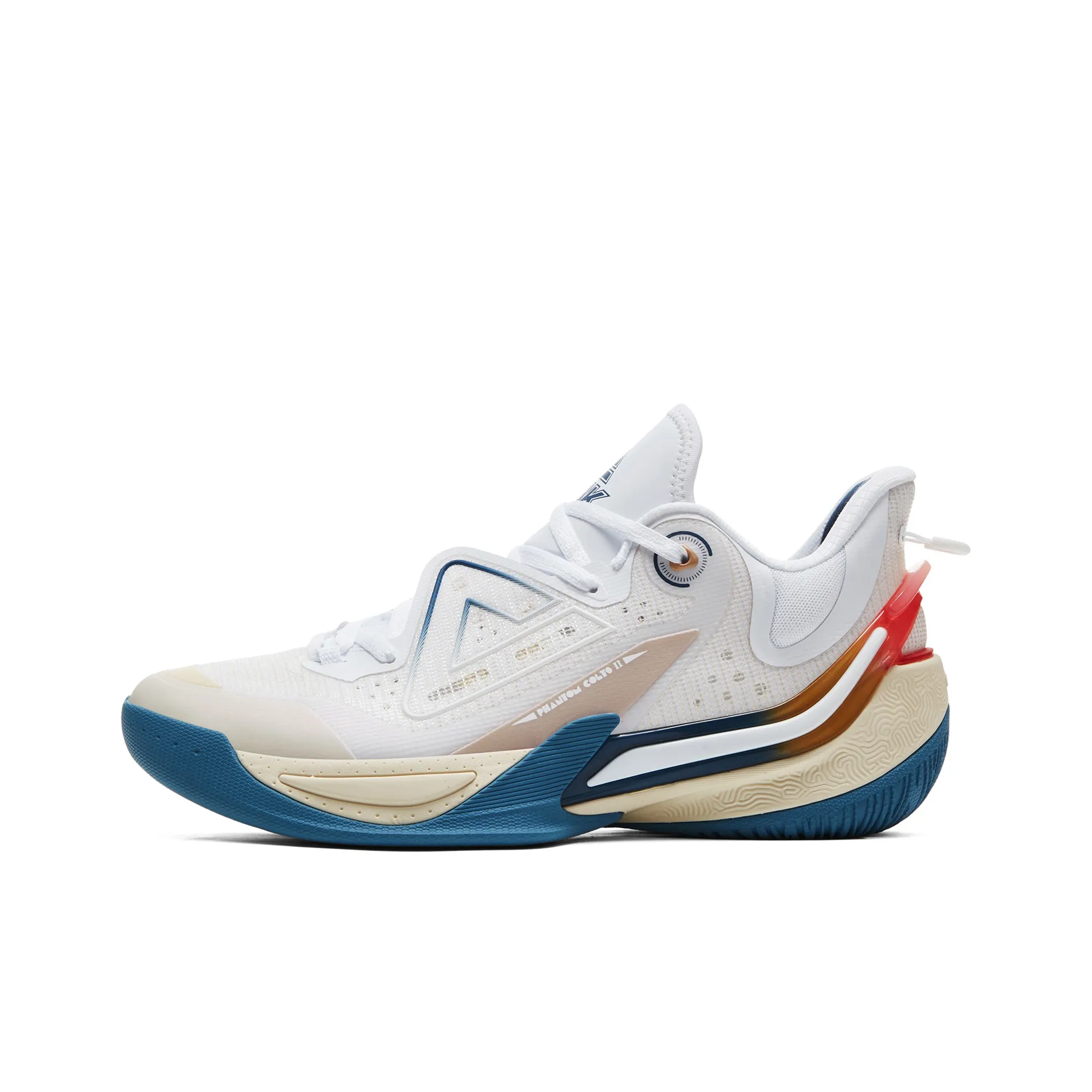 PEAK Phantom Foal 2.0 Basketball Shoes Men's Low Top All White Ice Blue