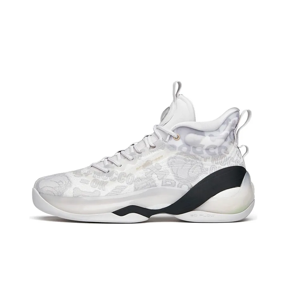 Anta KT7 KT ROCCO Cushioning Support High Top Performance Basketball Shoes Men's Gray White
