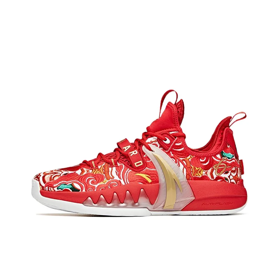 Anta GH2 Cushioning, Slip Resistant, Abrasion Resistant, Breathable, Support Low Top Basketball Shoes Men's Red