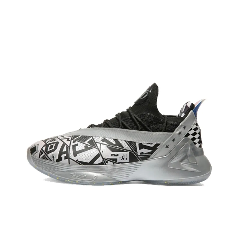 PEAK Parker Seven High Top Performance Basketball Shoes Men's Silver Retired Edition Lightning Gift Box Sets