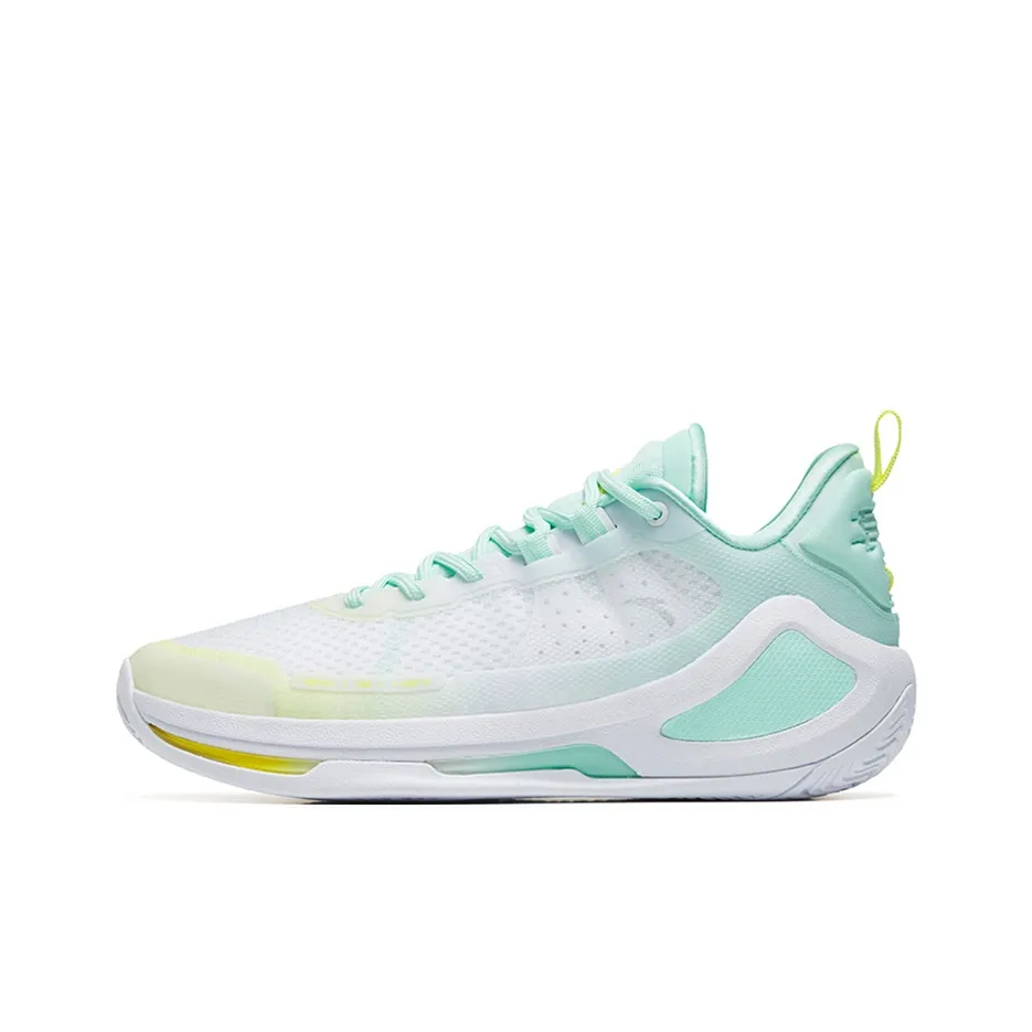 Anta Alien 3 SE Wear-Resistant Low-Top Performance Basketball Shoes Men's White Green Yellow