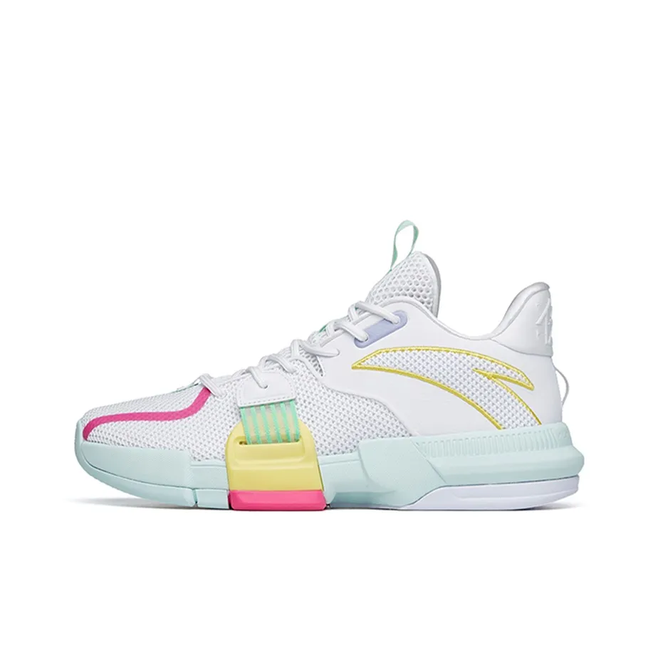 ANTA Craze 1 Амортизация Противоскользящий Устойчивый к истиранию Покрытие MID Топ Баскетбольные кроссовки для игры Мужской Белый