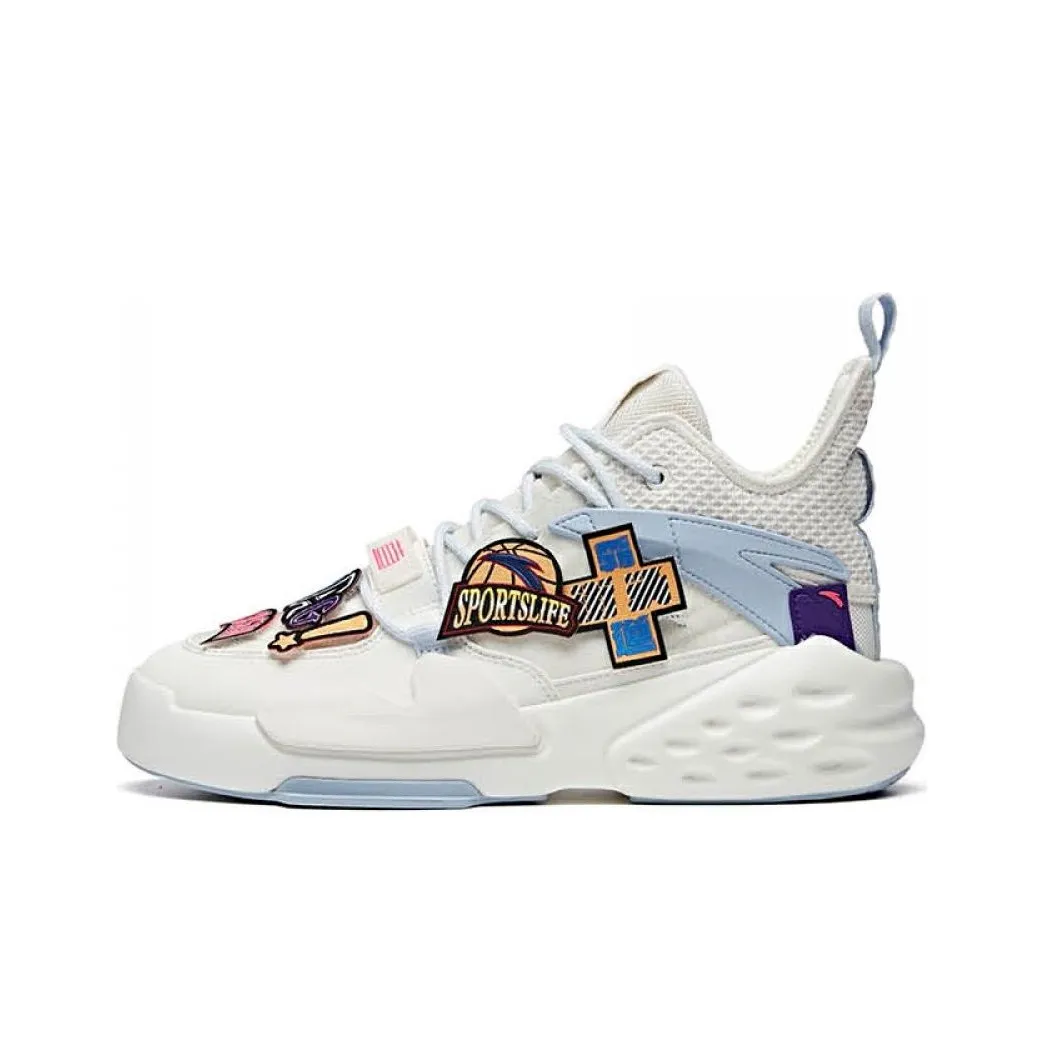 ANTA Bastard 5 Non Slip Легкий MID Топ Скейтборд Кроссовки Мужские Белый Синий