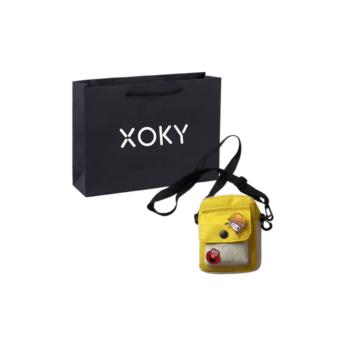 XOKY Холст Сумка через плечо Мини Унисекс Желтый Красный Синий Черный