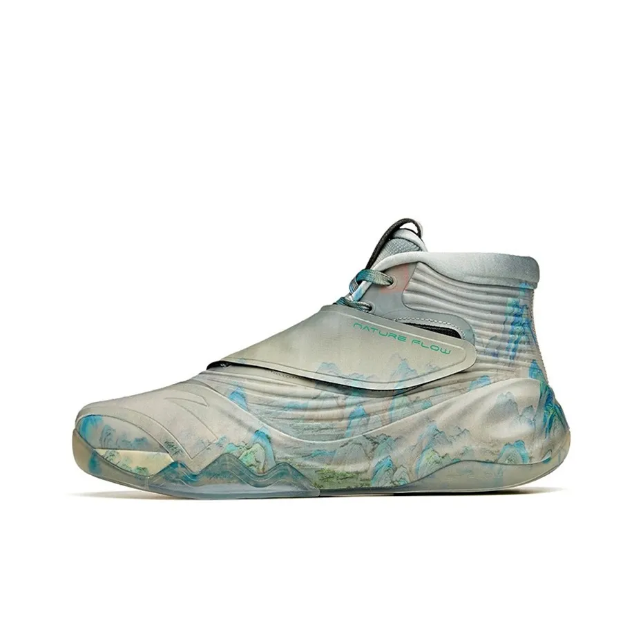 Anta KT6 Norman Jiangshan Cushioning Anti-Slip And Wear-Resistant High-Top Basketball Shoes Gray Blue