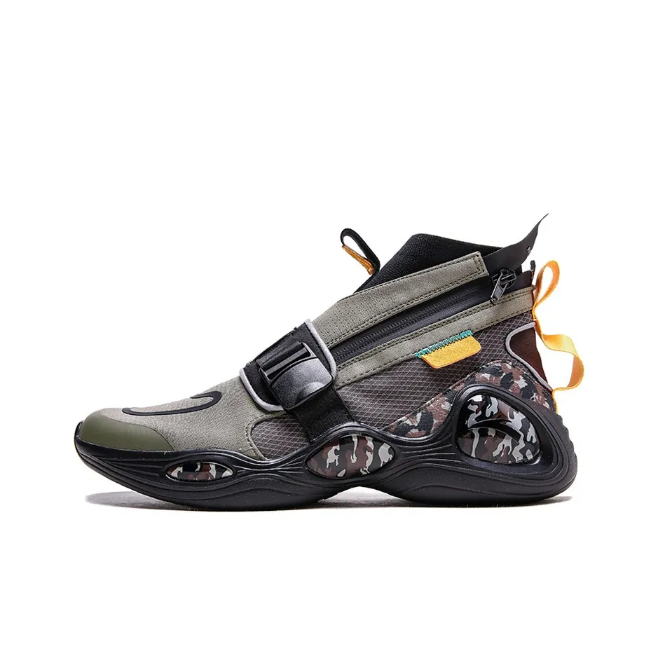 Anta Lunar Eclipse Anti-Slip Wear-Resistant High-Top Performance Basketball Shoes Men's Camouflage Black