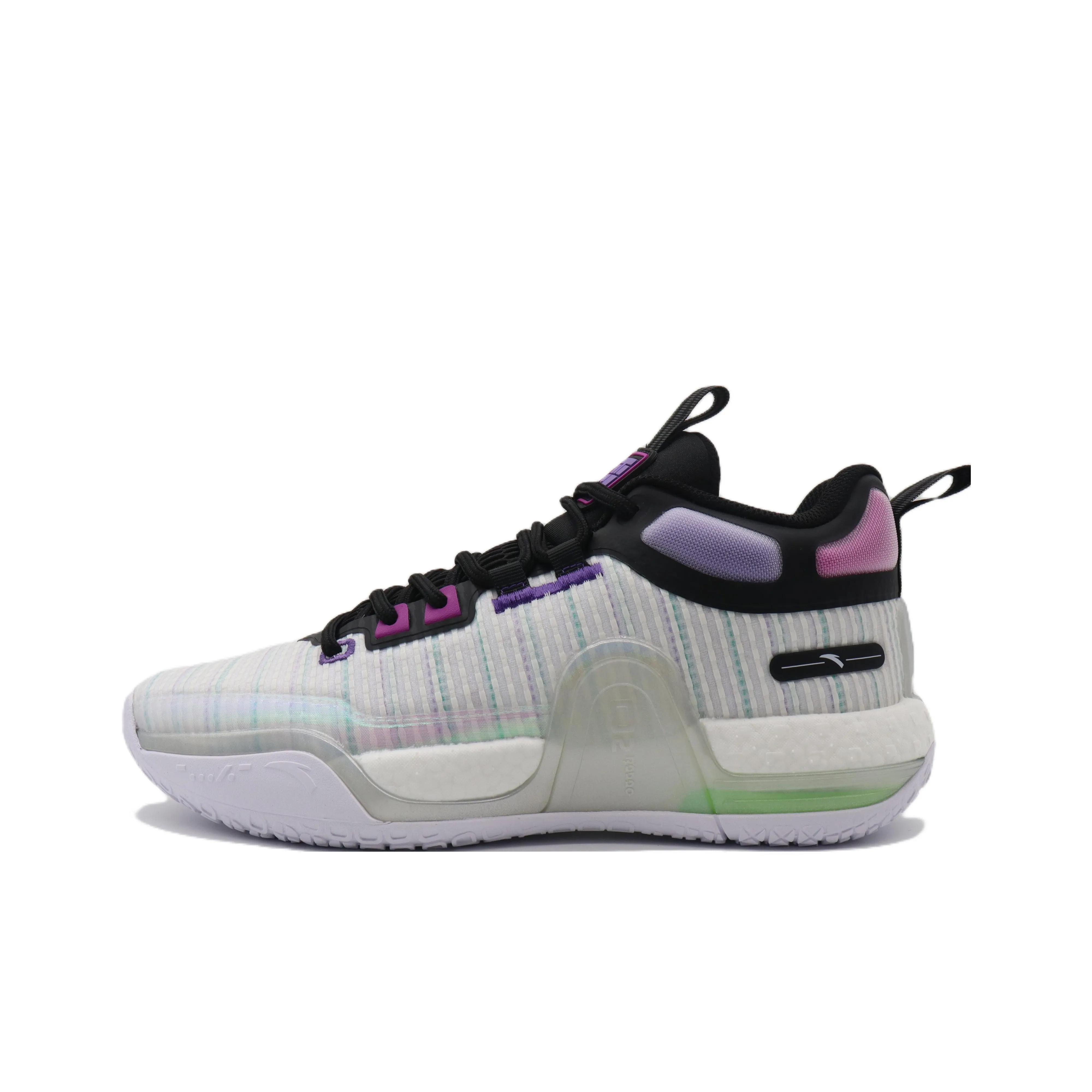 ANTA Bastard Shock Absorbers Slip-Resistant Abrasion-Resistant High Top Баскетбольные кроссовки Мужские Белый Черный Фиолетовый