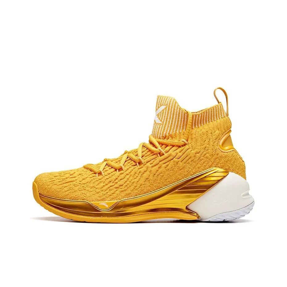 ANTA KT4 Basketball Shoes Men's High Top Ginger Yellow/White