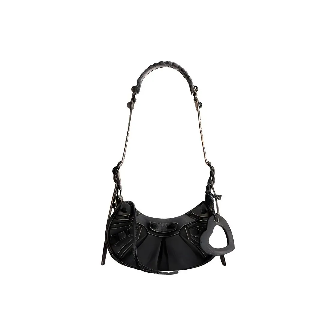 Balenciaga Le Cagole Washed Denim Crossbody Bag, Shoulder Bag Women's Black