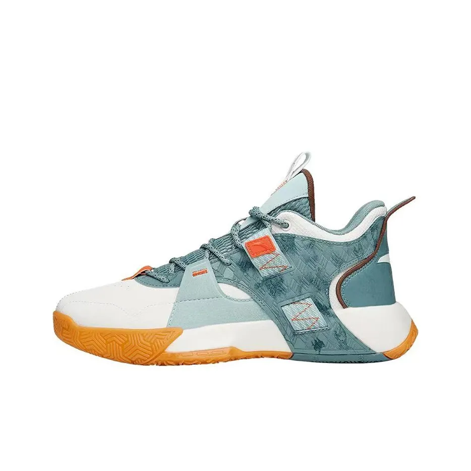 Anta Speedy 2 Generations Anti-Slip And Wear-Resistant Lightweight Mid-Top Vintage Basketball Shoes Men's White Green