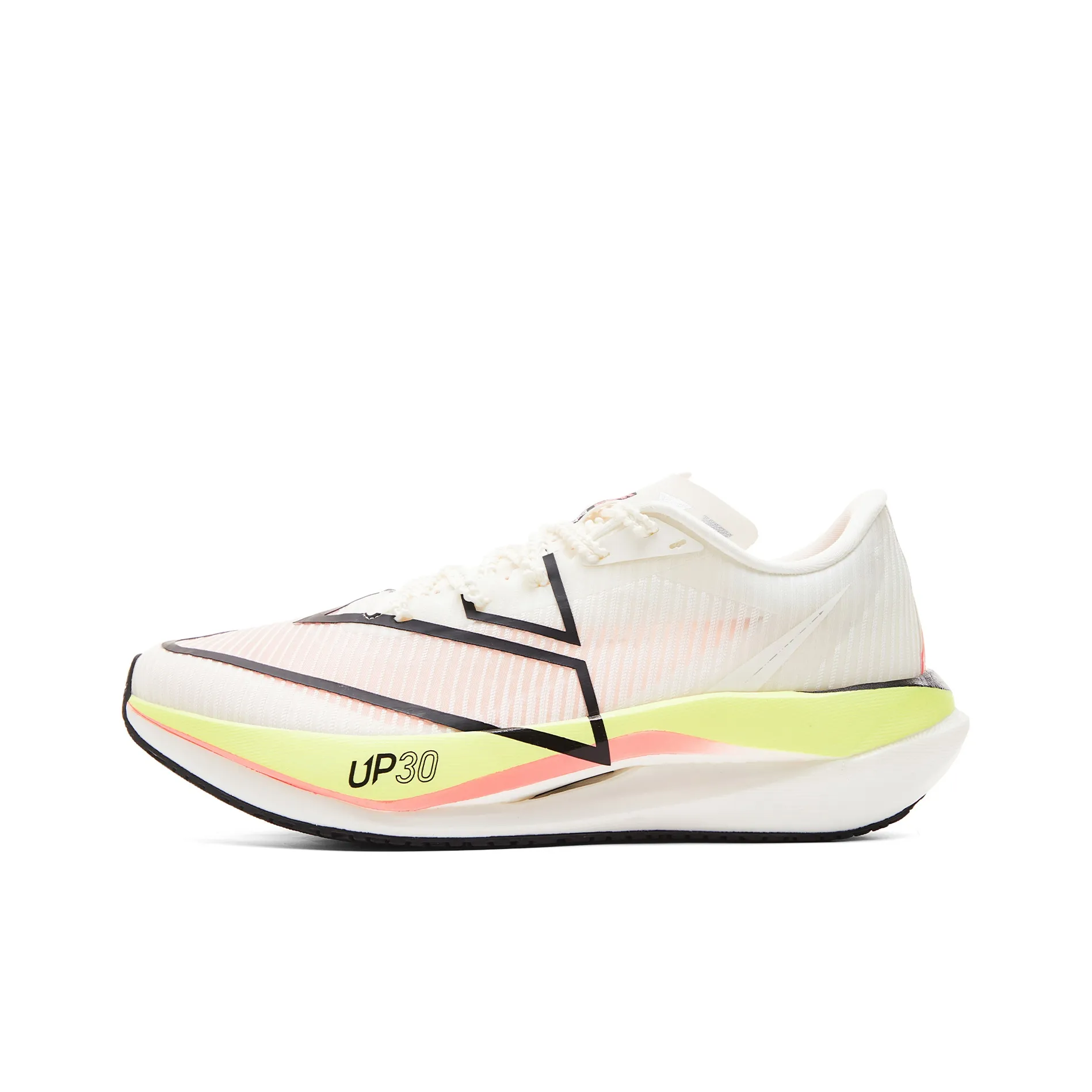 PEAK UP 30 3.0 Running Shoes Men's Low Top Super Light White Yellow