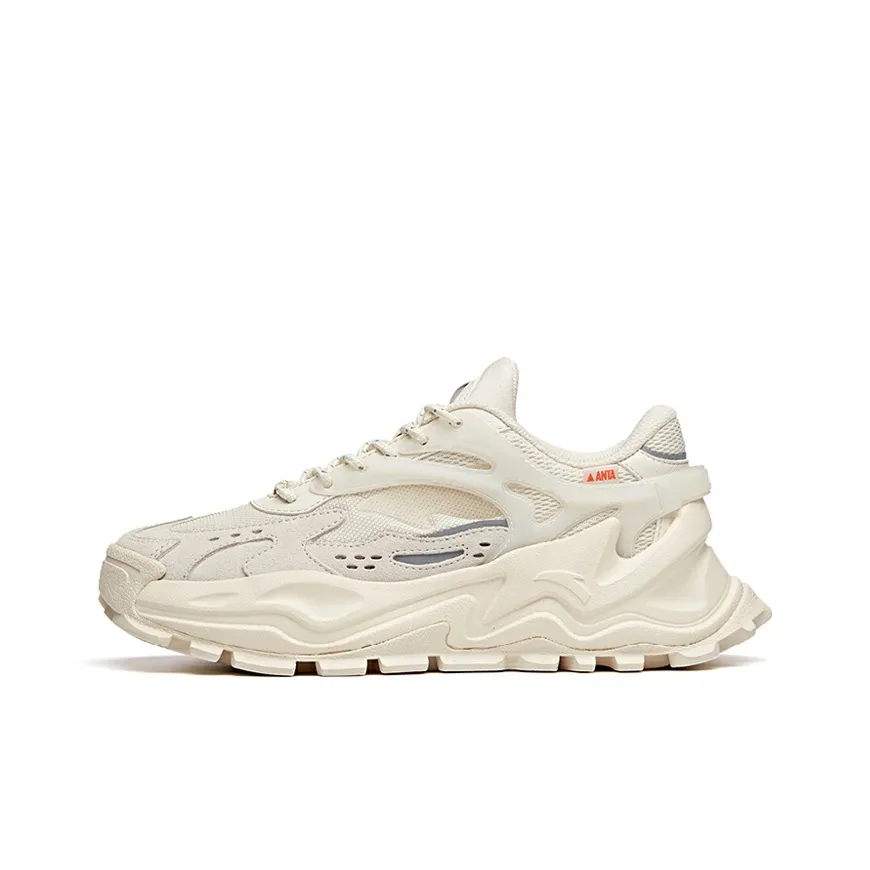 Anta Hot Slip-Resistant Cushioning Low-Top Chunky Sneakers Women's Light Beige White