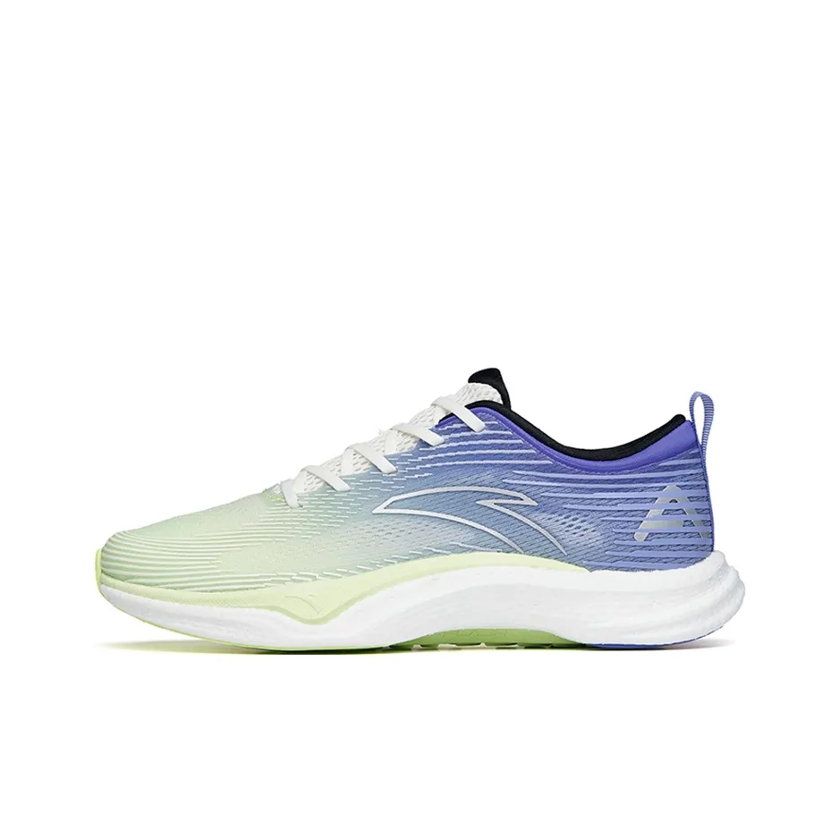 ANTA Four Generations Of Hydrogen Running Shoes Men's Low Top Ivory White/Elf Yellow/Mysterious Purple