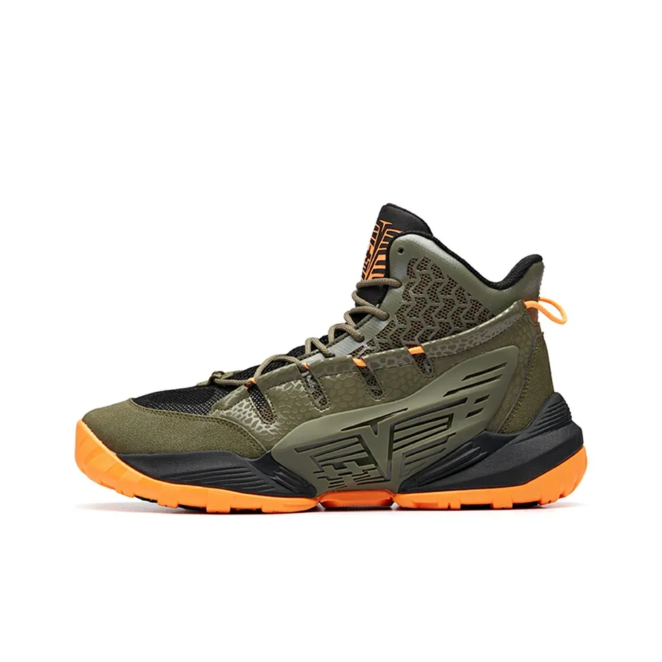 ANTA Bastard High Топ Винтажные Баскетбольные Кроссовки Мужские Хаки Зеленый