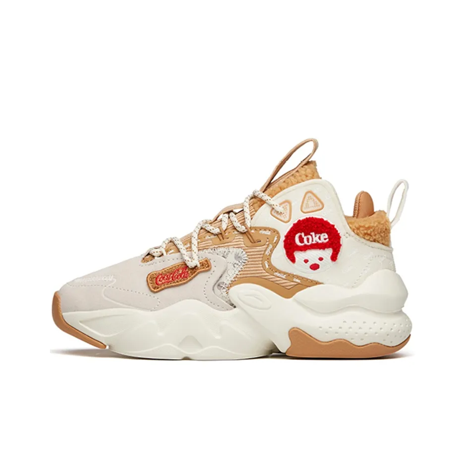 Coca Cola Anta Life Collection C37 Cushioned Slip Resistant Low Top Skateboard Shoes Women's Brown White