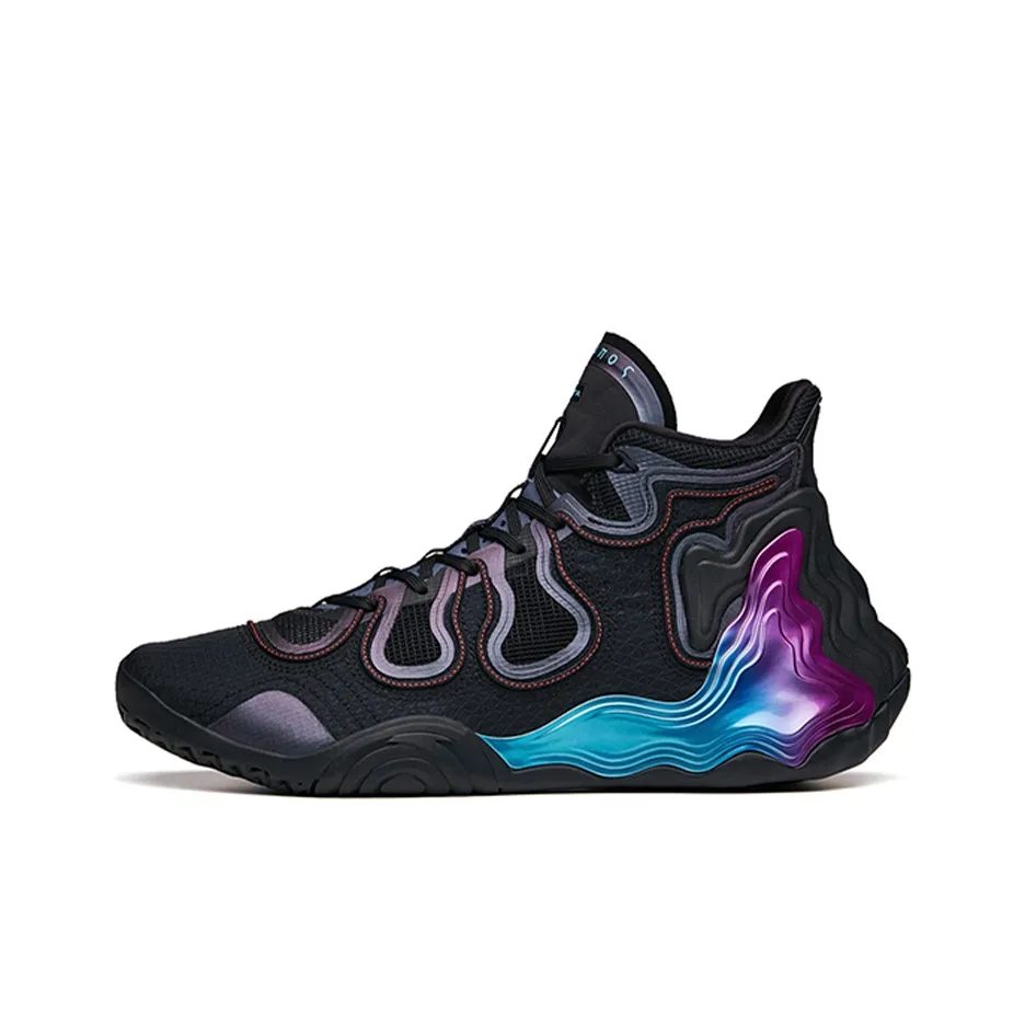 Anta Star Mountain ' Aurora ' Cushioning Anti-Slip And Wear-Resistant High-Top Performance Basketball Shoes Black
