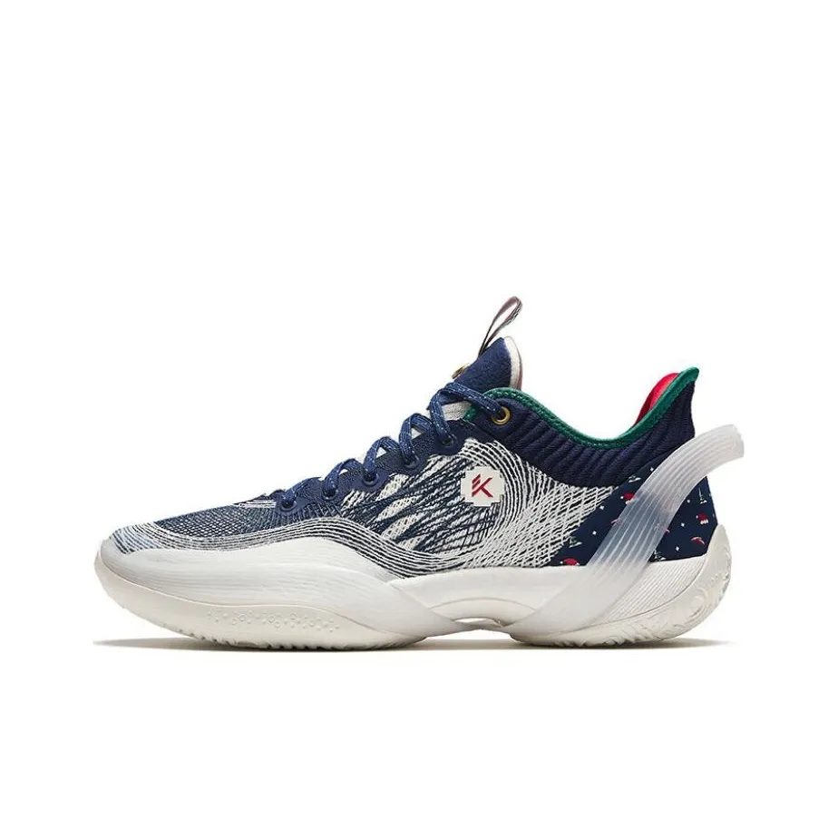 Anta Three point Rain1.0 Cushioning Wear Resistant Low Top Basketball Shoes Men's Blue White