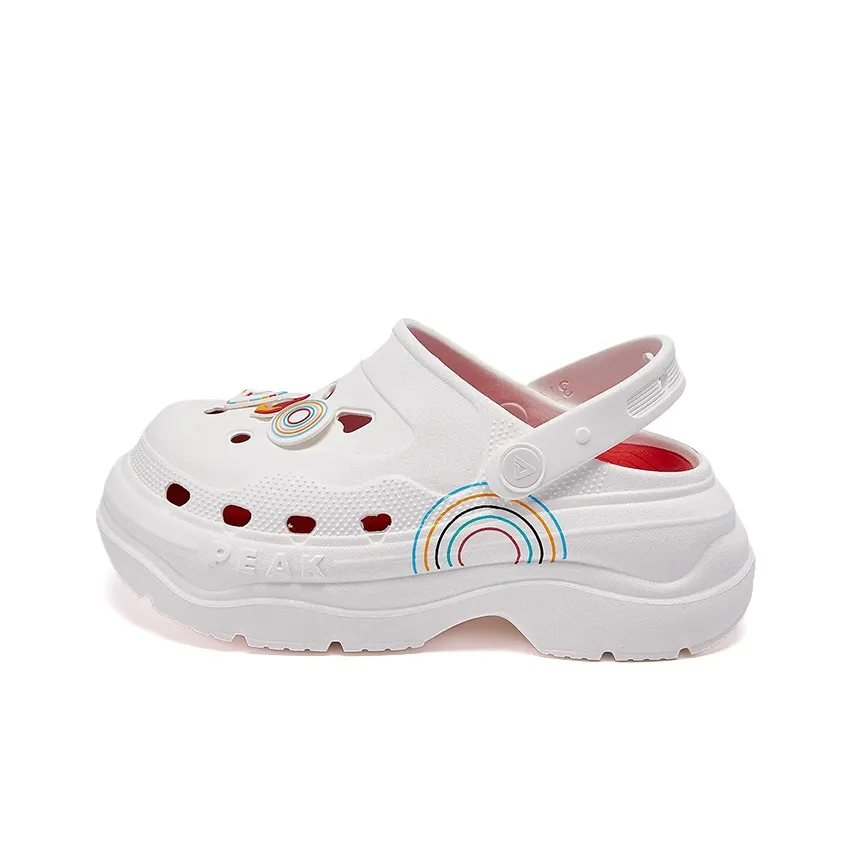 PEAK Pole Hole Shoes Clogs Women's Ivory Red