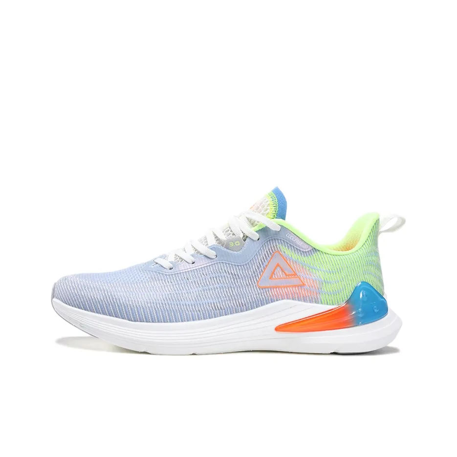 PEAK Rive 003 Cushioning Breathable Lightweight Low-Top Running Shoes Men's Light Blue Floral Yarn