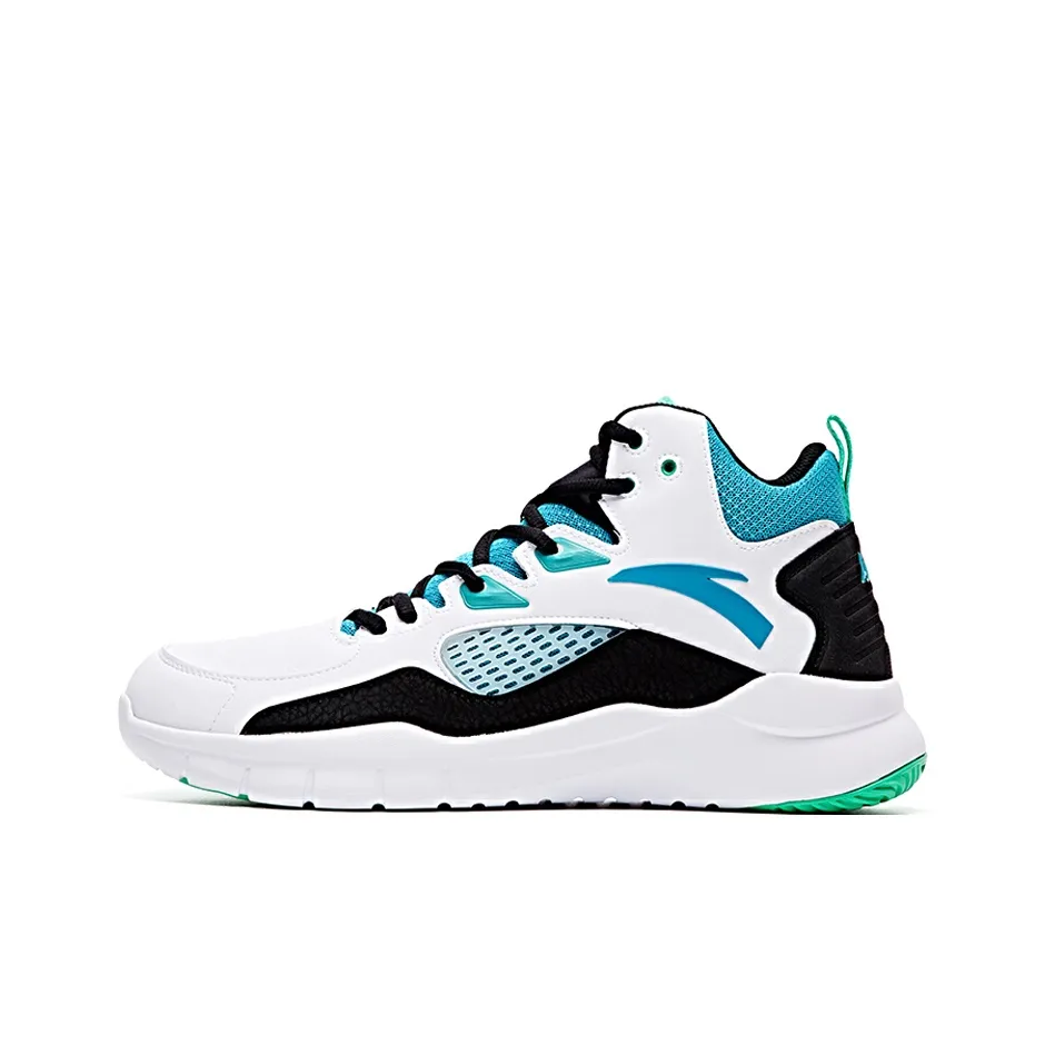 Anta Star Trail 4 Cushioning Anti-Slip And Wear-Resistant High-Top Basketball Shoes White Blue