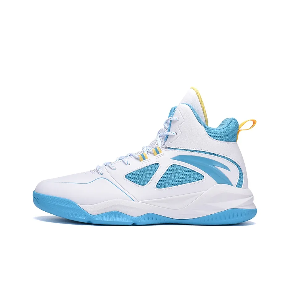 ANTA Bastard Vintage Basketball Shoes Men's High Top ANTA White/Chlorine Blue/Light Yellow