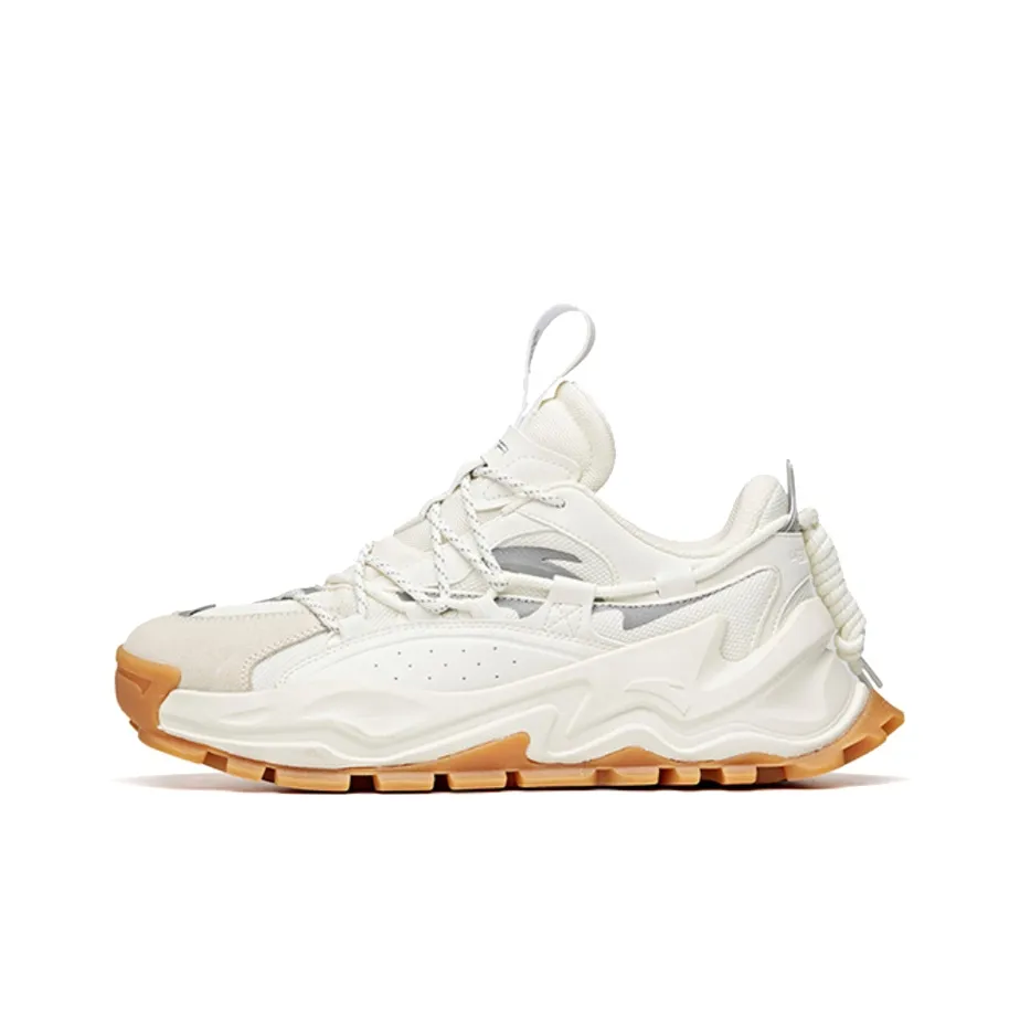 Anta Hot Anti Slip Wear Resistant Low Top Chunky Sneakers Men's Maiden Washed White